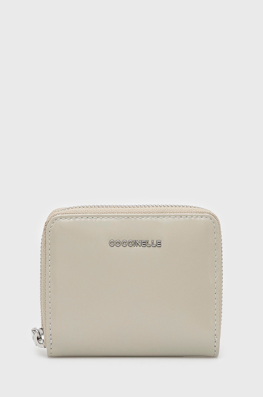 

Кожен портфейл Coccinelle дамски в сиво, Сив