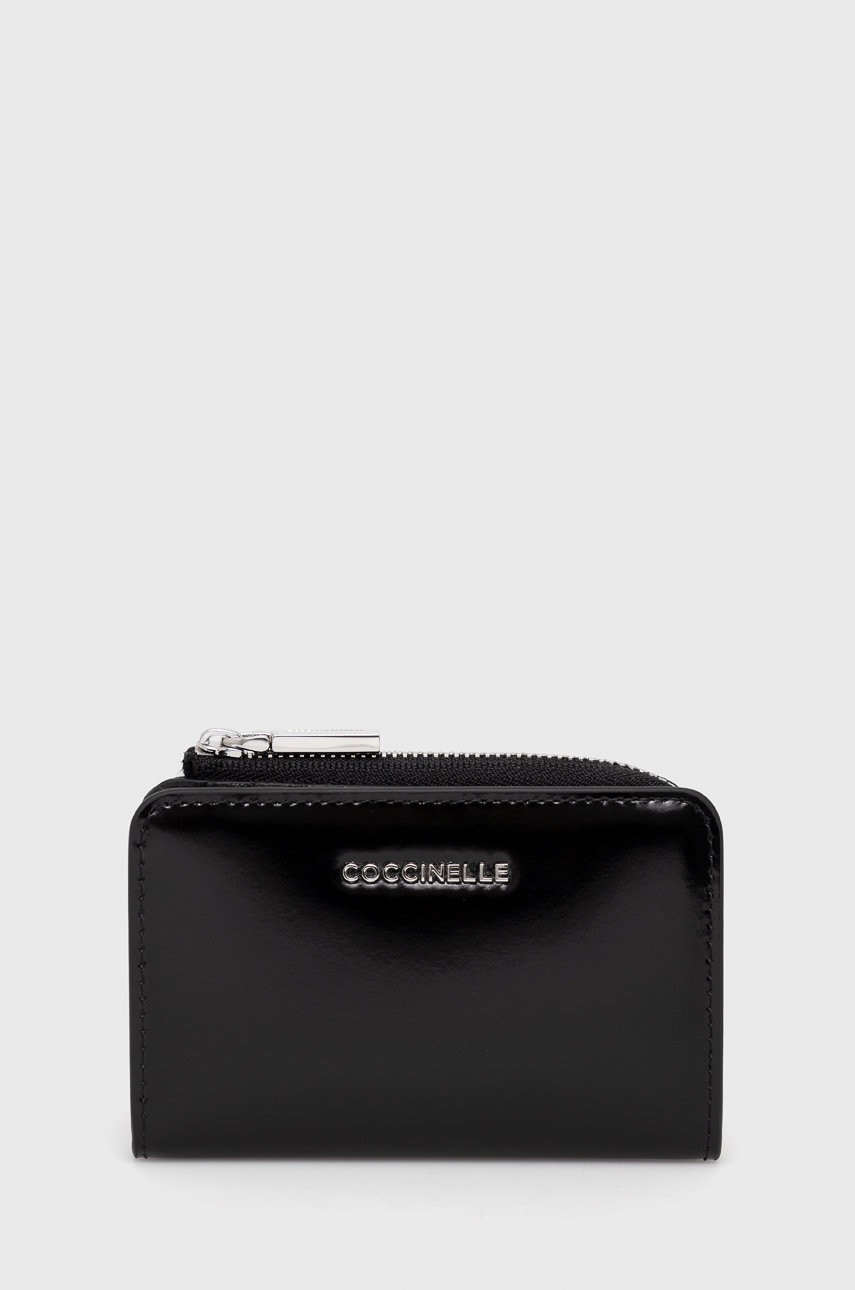 

Кожен портфейл Coccinelle дамски в черно, Черен