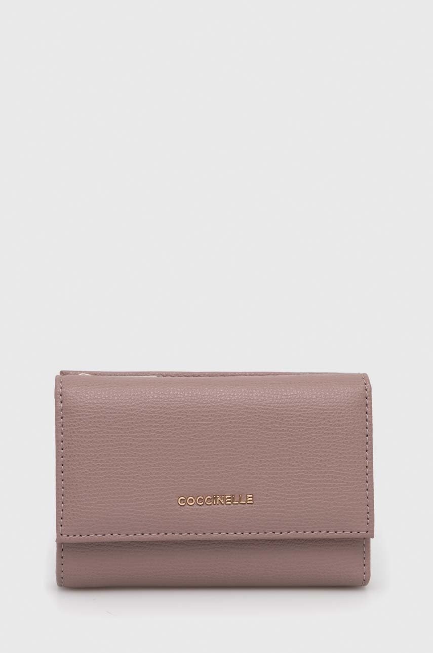 

Кожен портфейл Coccinelle дамски в черно, Виолетов