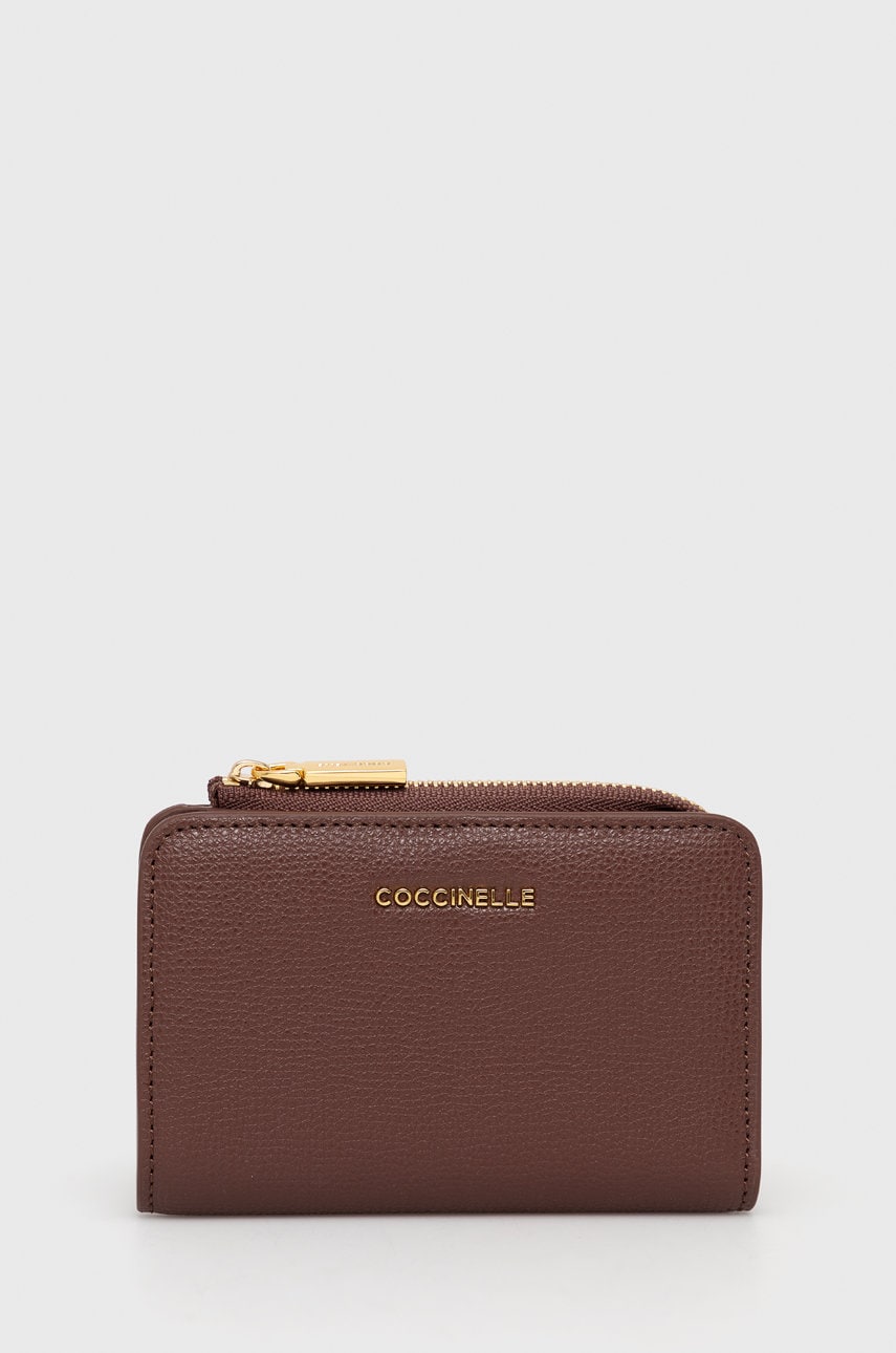Coccinelle portofel de piele femei, culoarea bordo