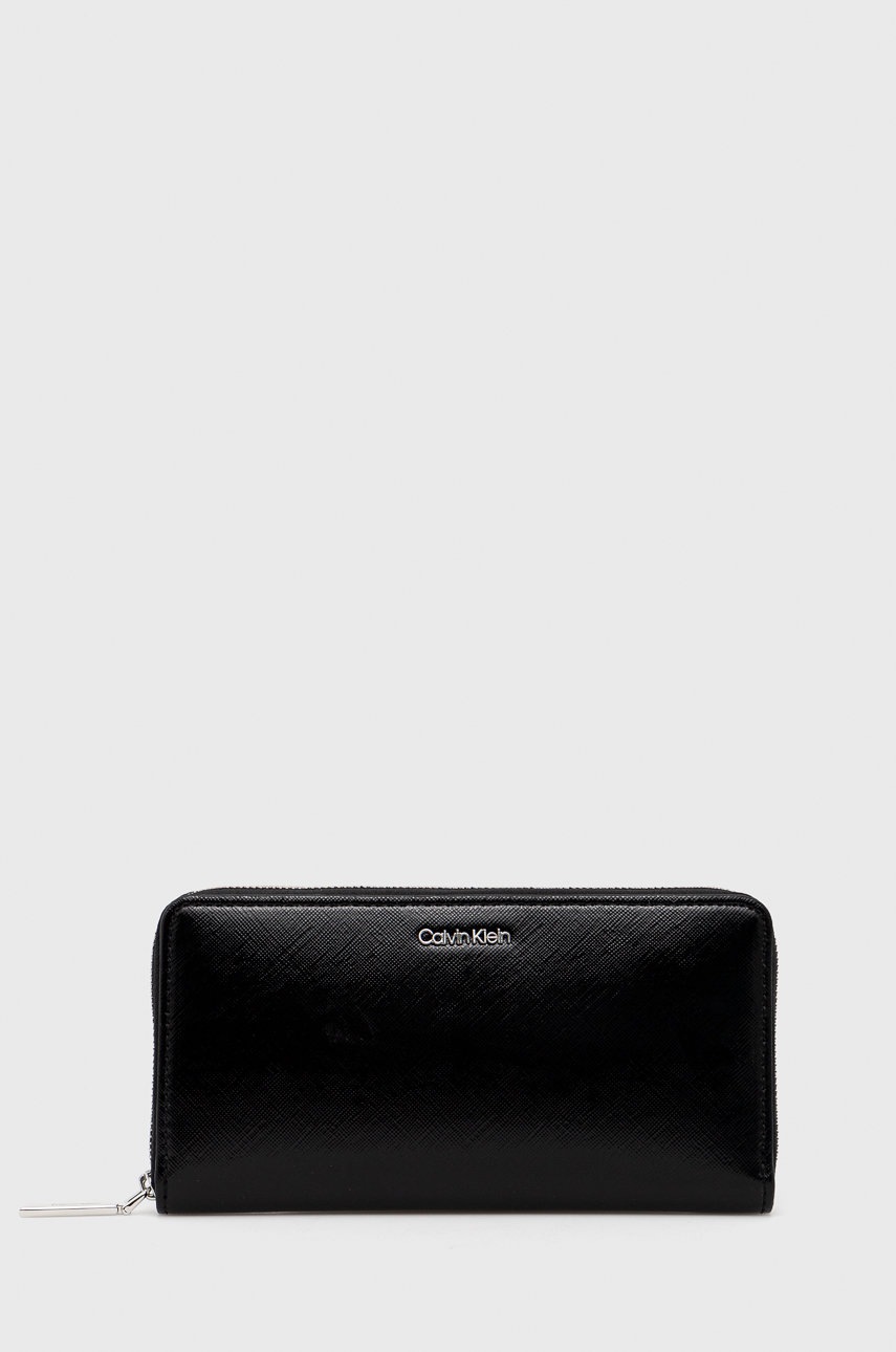 

Портфейл Calvin Klein дамски в черно, Черен