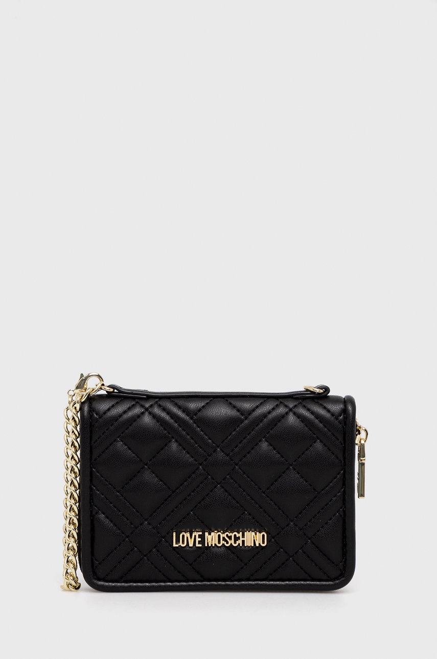 

Портфейл Love Moschino дамски в черно, Черен