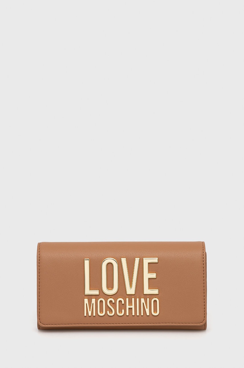 

Портфейл Love Moschino дамски в кафяво, Кафяв