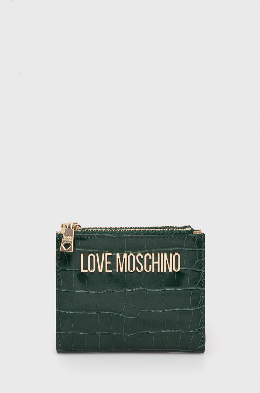 

Портфейл Love Moschino дамски в зелено, Зелен