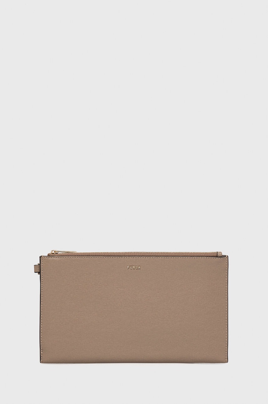 

Кожена чанта Furla в бежово, Бежов