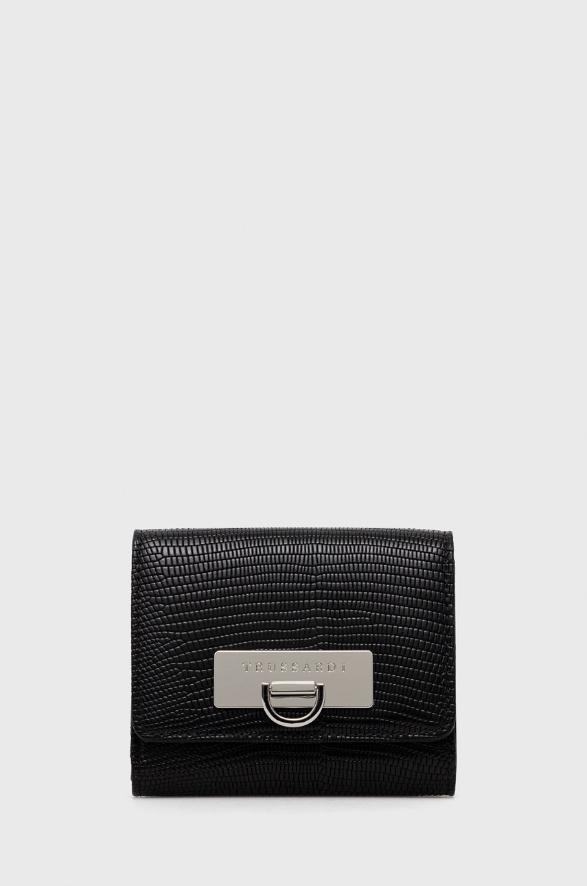 

Портфейл Trussardi дамски в черно, Черен
