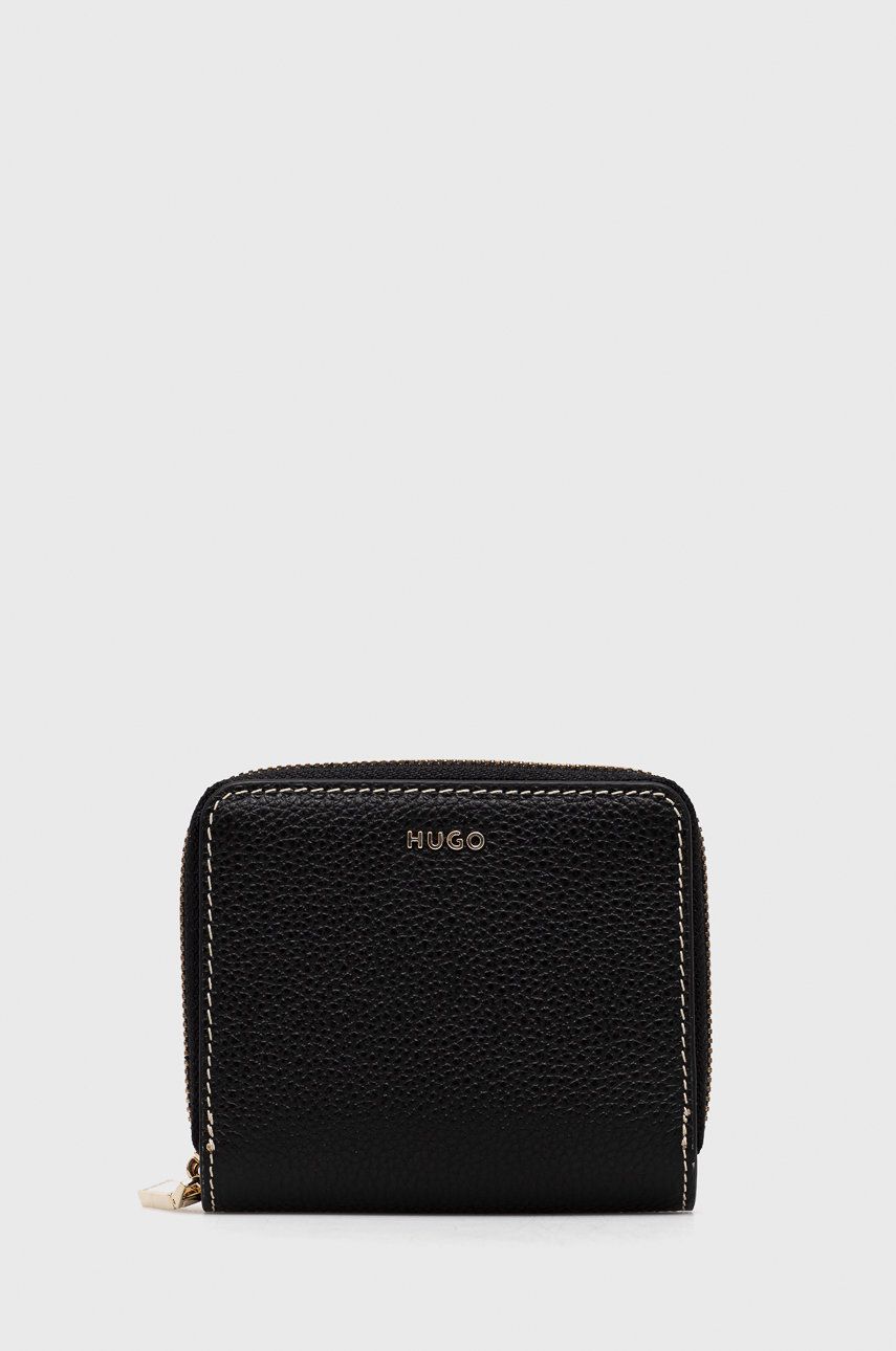 HUGO portofel de piele femei, culoarea negru accesorii imagine noua gjx.ro