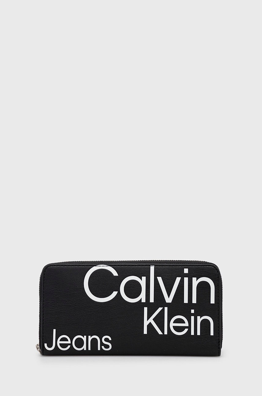 

Портмоне Calvin Klein Jeans дамски в черно, Черен
