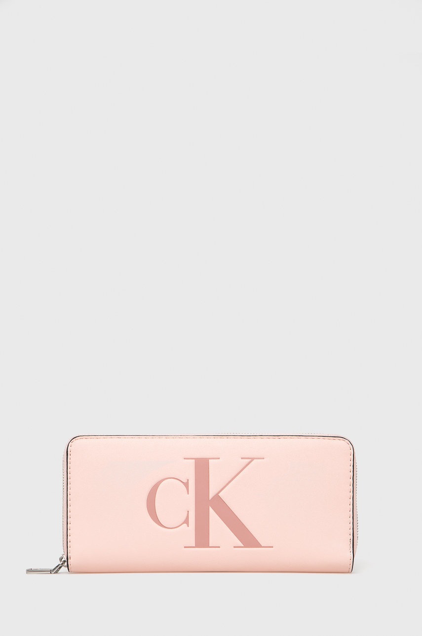 

Портфейл Calvin Klein Jeans дамски в розово, Розов