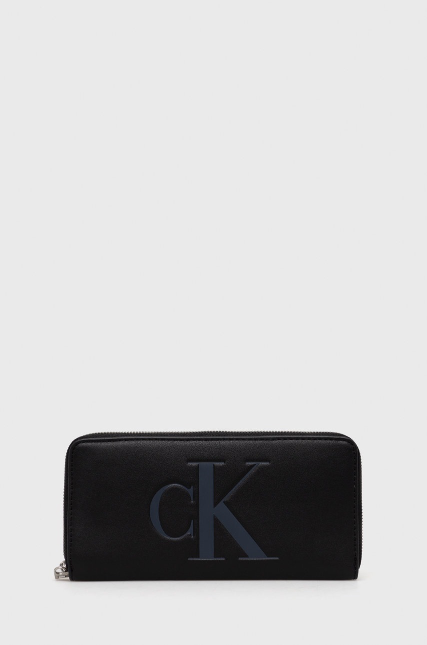 

Портфейл Calvin Klein Jeans дамски в черно, Черен