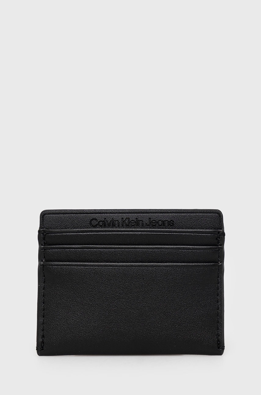 

Калъф за карти Calvin Klein Jeans дамски в черно, Черен