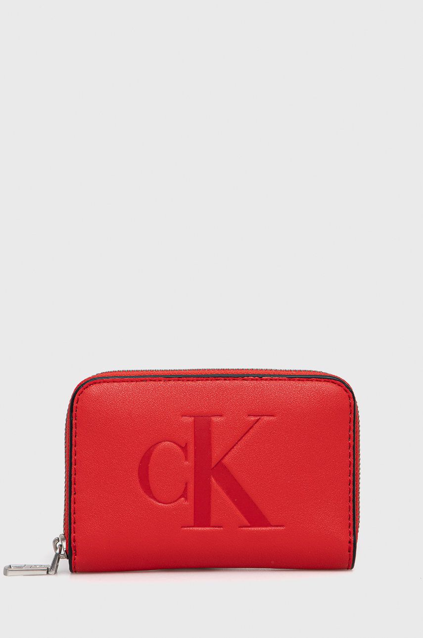 Calvin Klein Jeans portfel damski kolor czerwony
