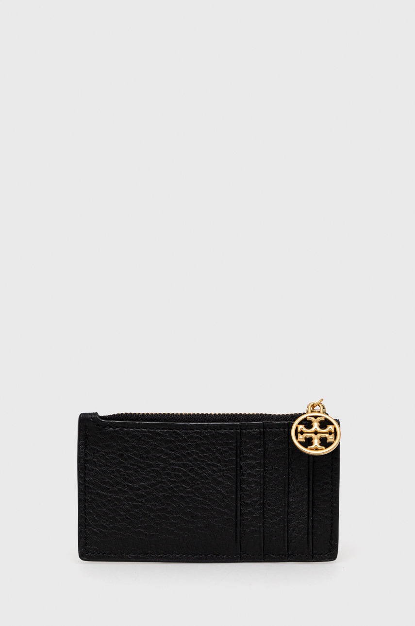 

Шкіряний чохол на банківські карти Tory Burch жіночий колір чорний