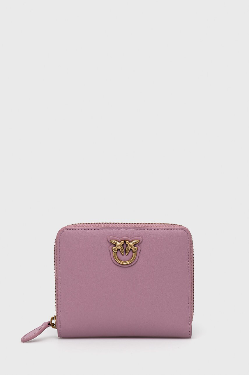

Кожен портфейл Pinko дамски в розово, Розов