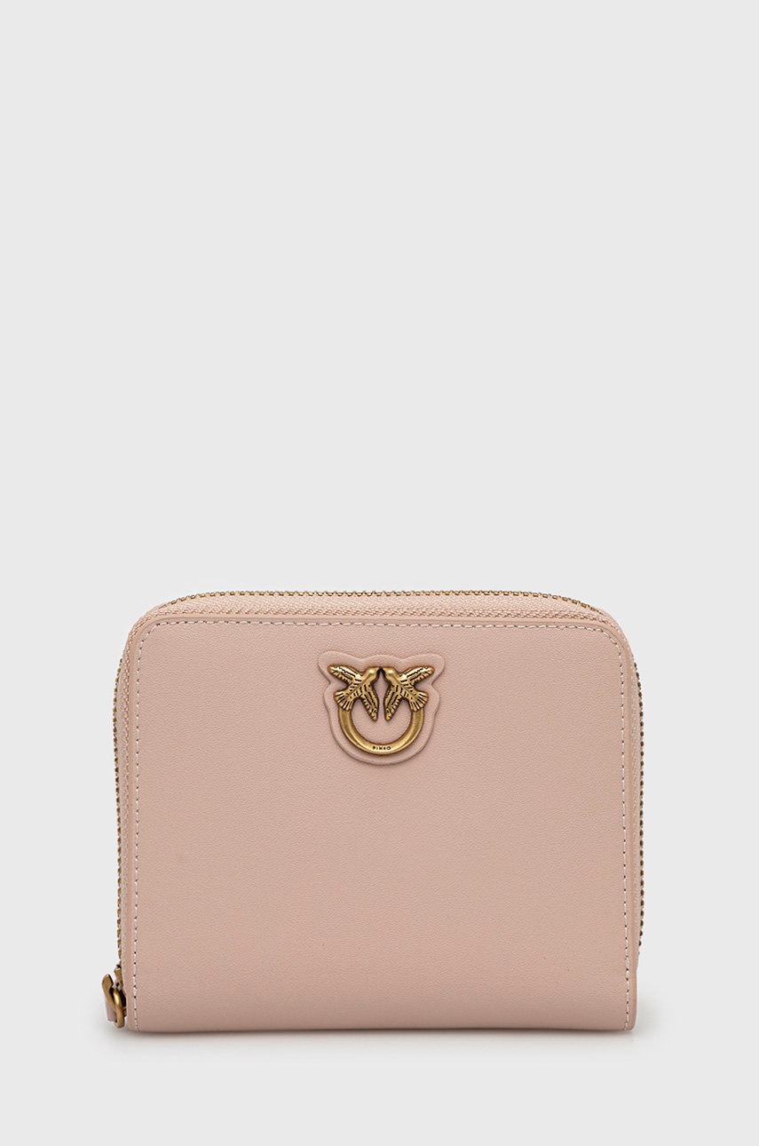 

Кожен портфейл Pinko дамски в розово, Розов
