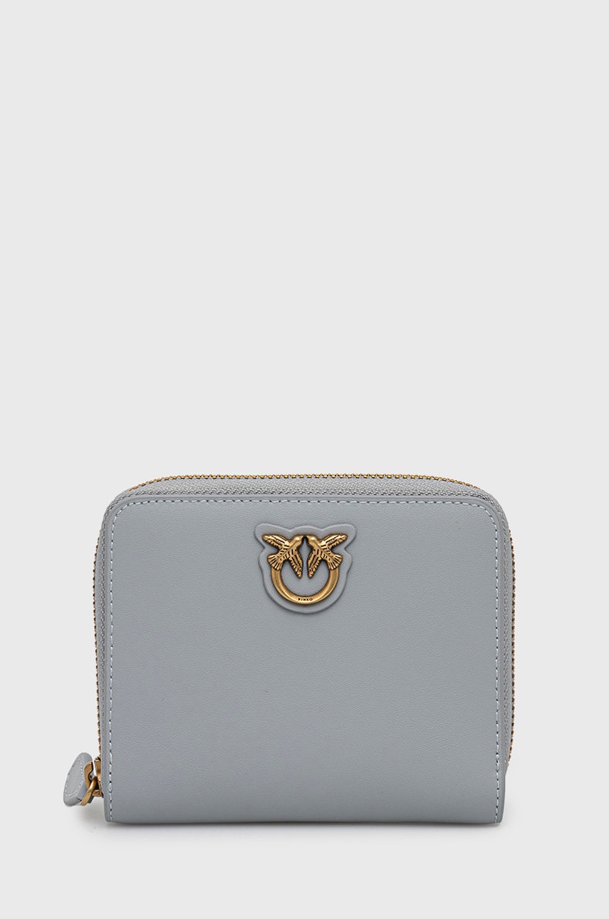 

Кожен портфейл Pinko дамски в сиво, Сив