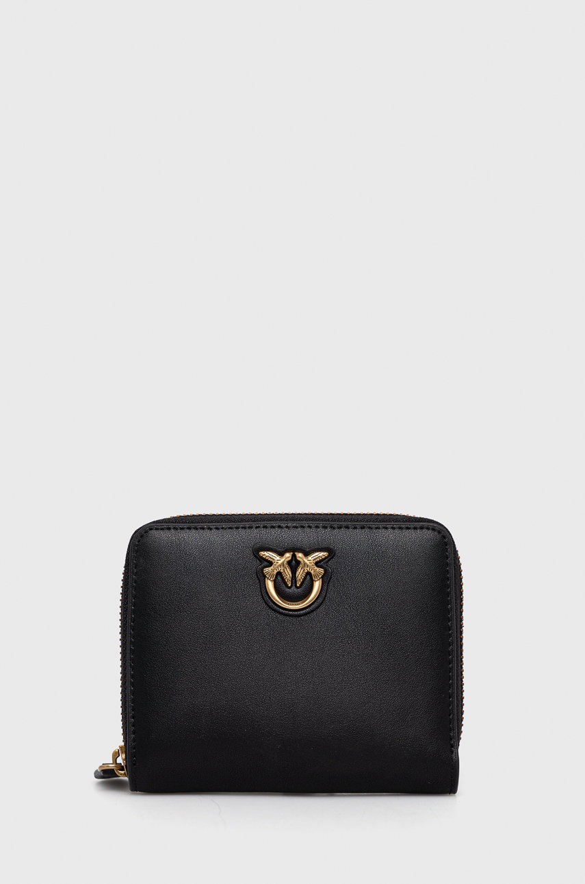 

Кожен портфейл Pinko дамски в черно, Черен