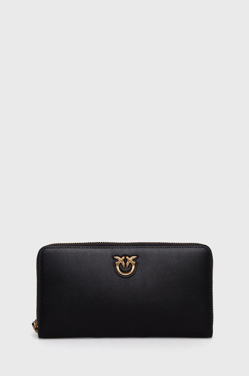 

Кожен портфейл Pinko дамски в черно, Черен