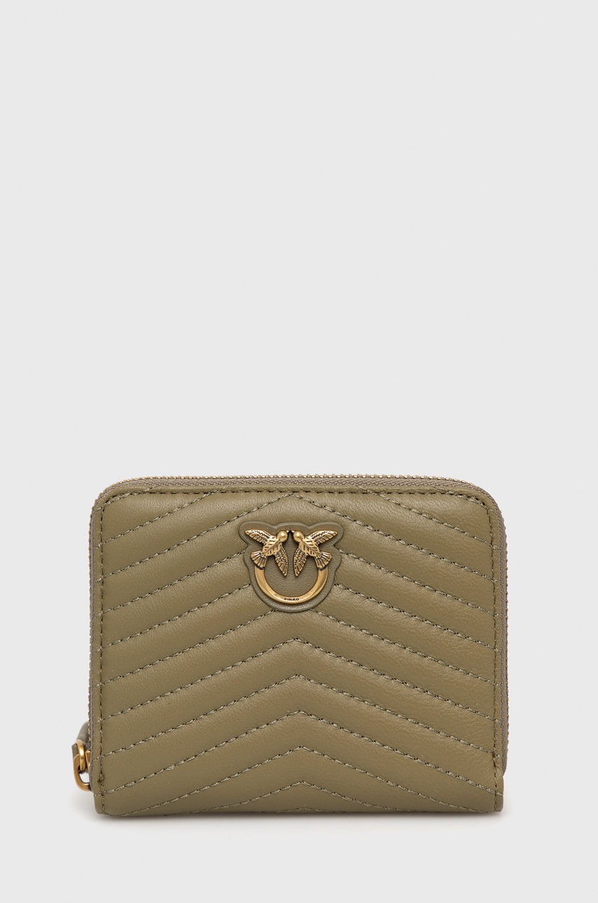 

Кожен портфейл Pinko дамски в зелено, Зелен