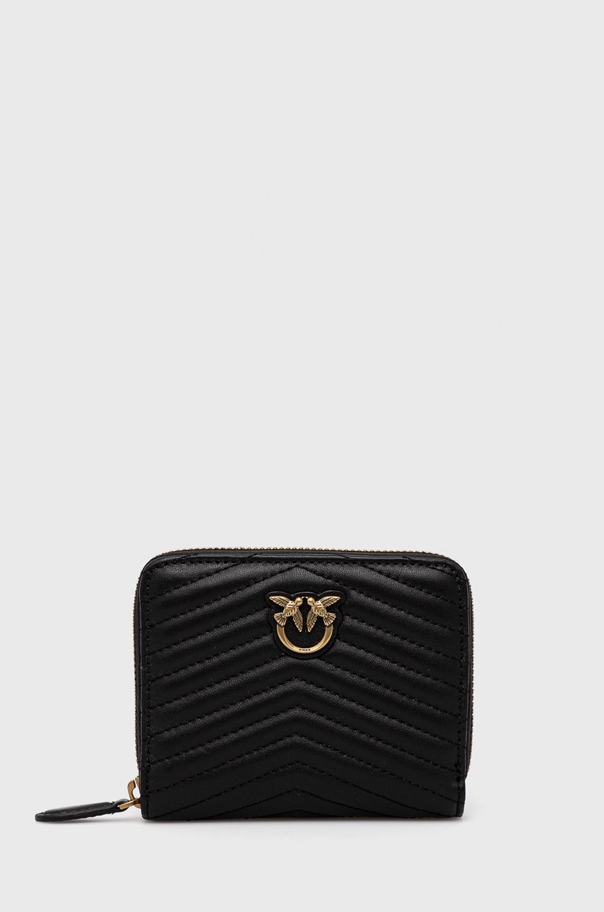 

Кожен портфейл Pinko дамски в черно, Черен