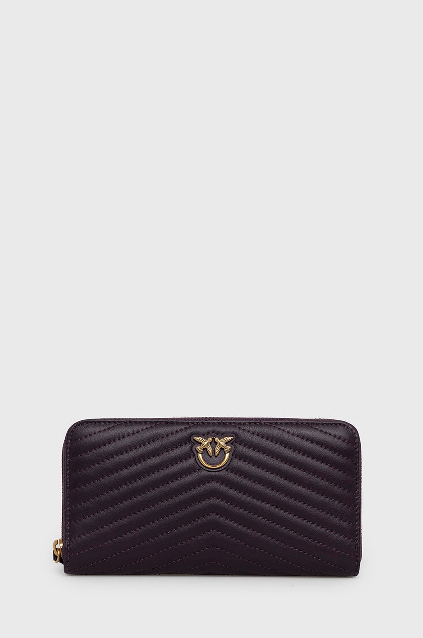 

Кожен портфейл Pinko дамски в сиво, Виолетов