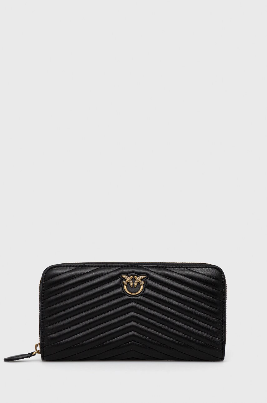 

Кожен портфейл Pinko дамски в черно, Черен
