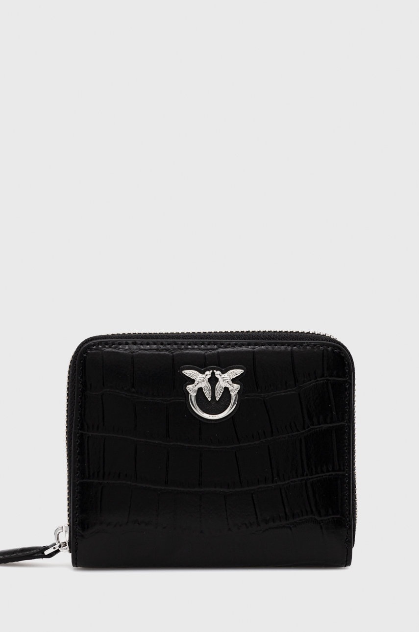 

Кожен портфейл Pinko дамски в черно, Черен