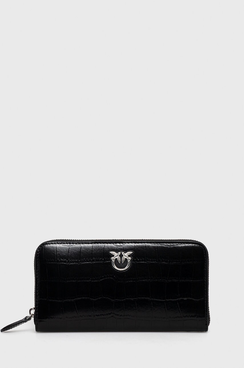 

Кожен портфейл Pinko дамски в черно, Черен