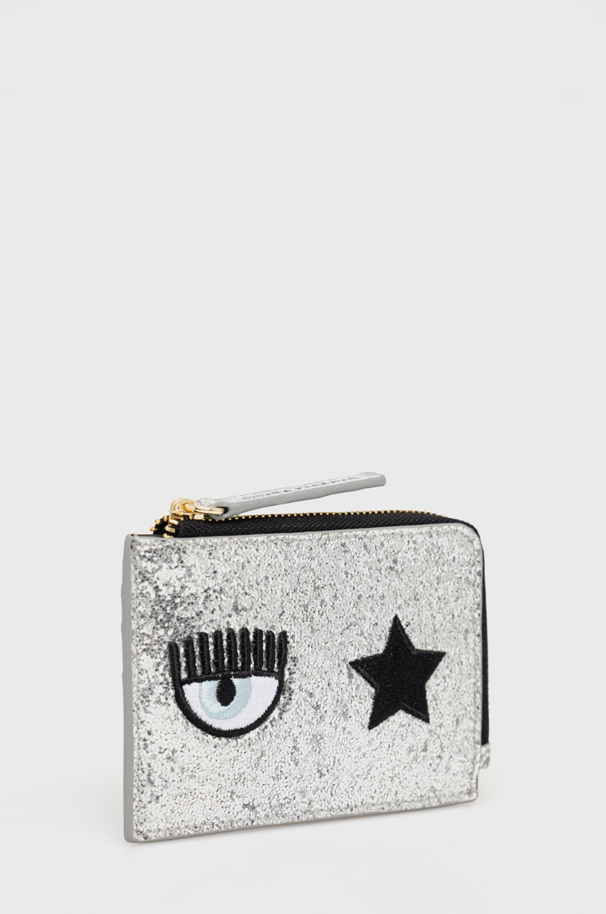

Кошелек Chiara Ferragni Range O- Eye Start Logo женский цвет серебрянный