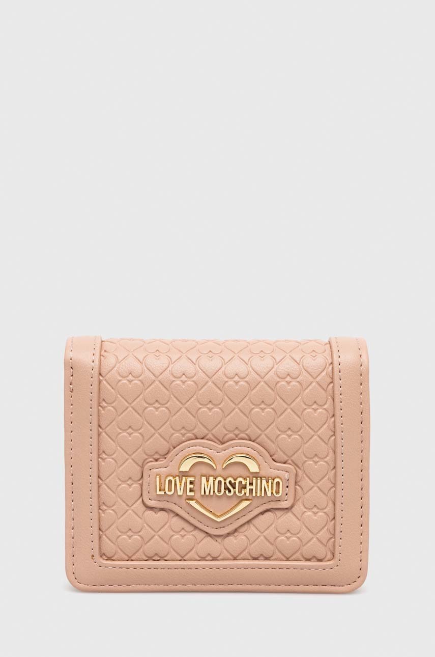 

Портмоне Love Moschino дамски в бежово, Бежов