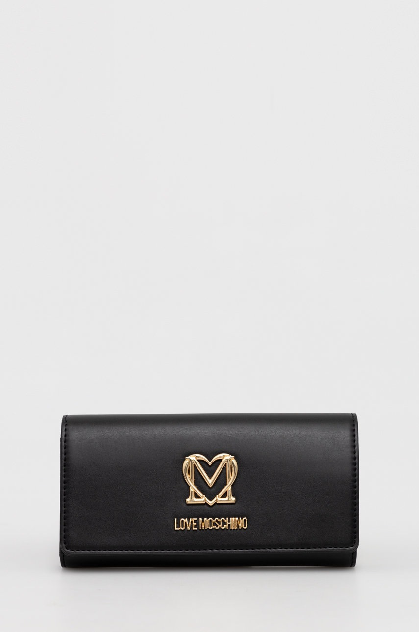 

Портмоне Love Moschino дамски в черно, Черен