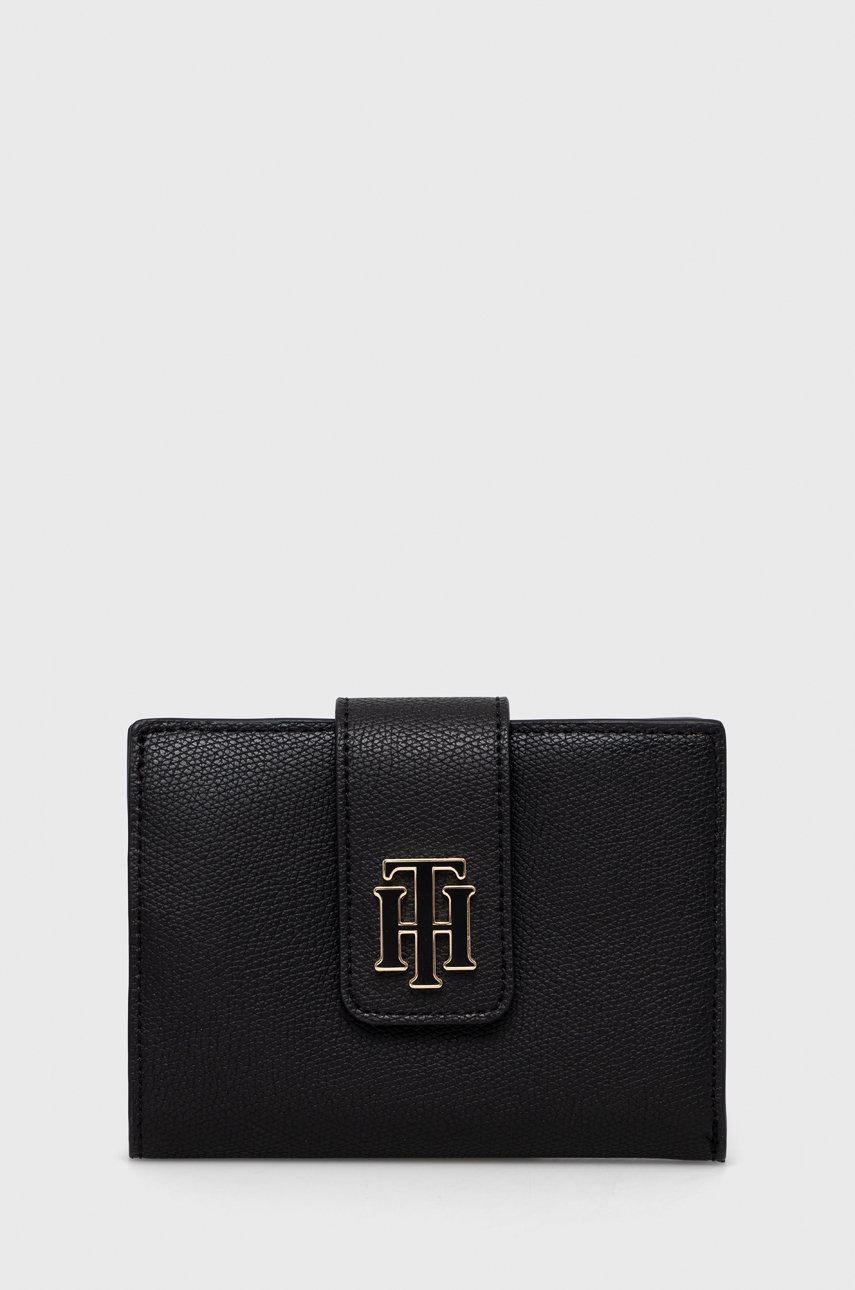 

Портмоне Tommy Hilfiger дамски в черно, Черен