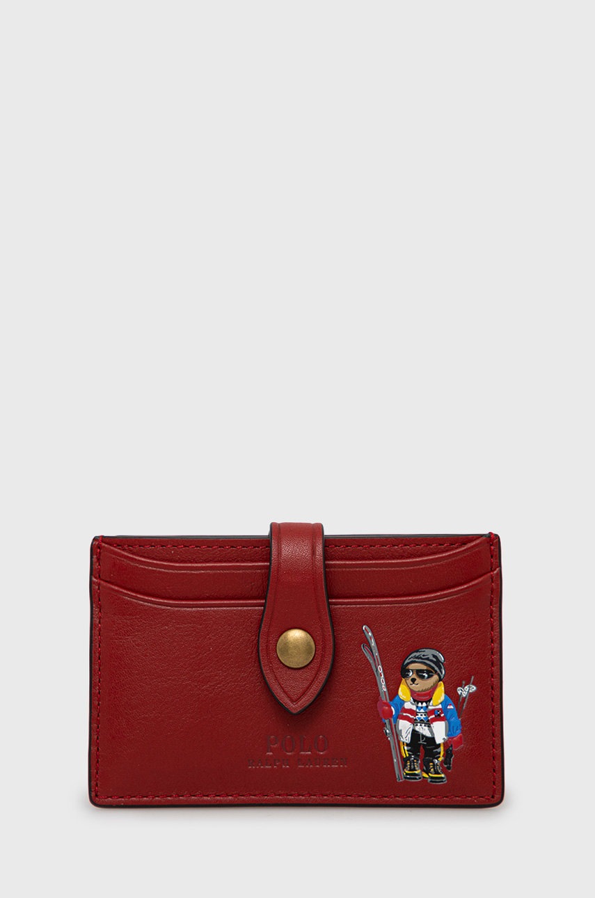 

Кожен калъф за карти Polo Ralph Lauren дамски в червено, Червен