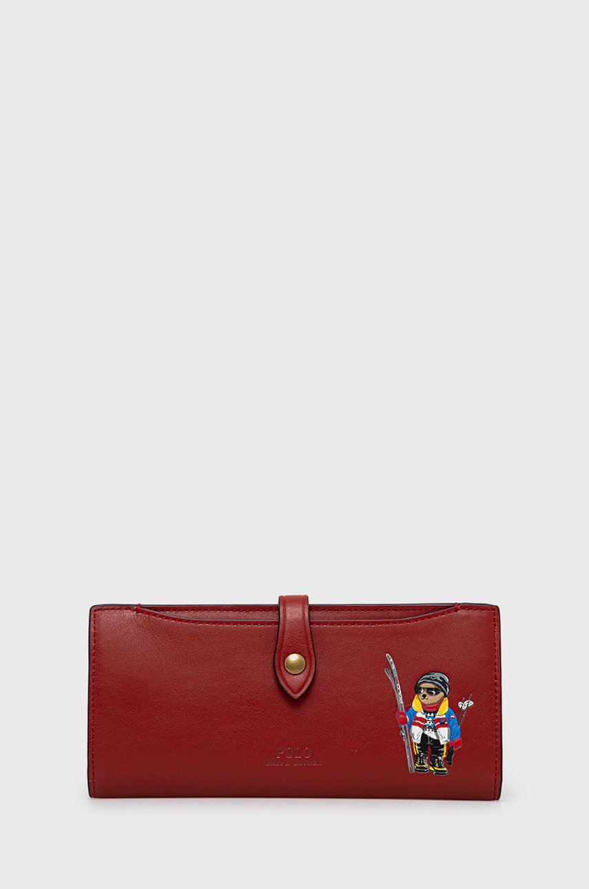 

Кожен портфейл Polo Ralph Lauren дамски в червено, Червен