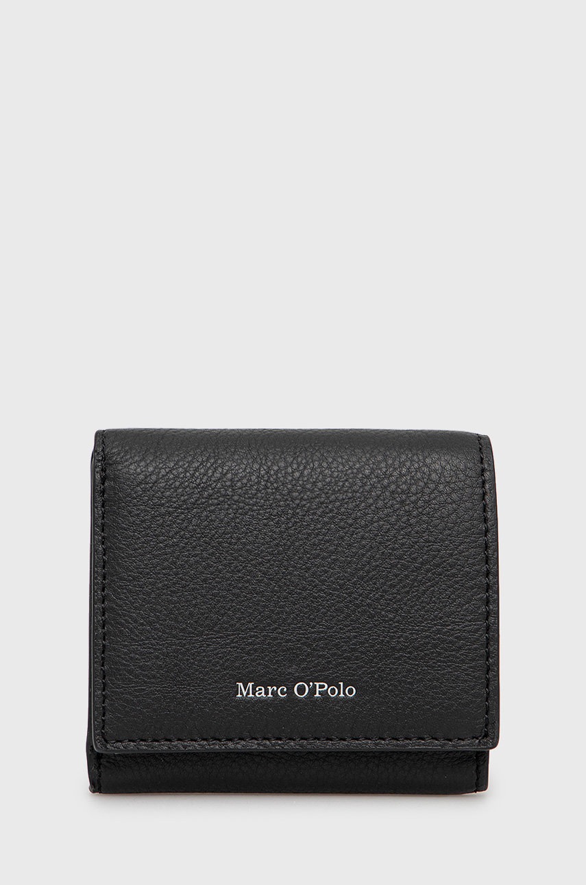 

Кожен портфейл Marc O'Polo дамски в черно, Черен