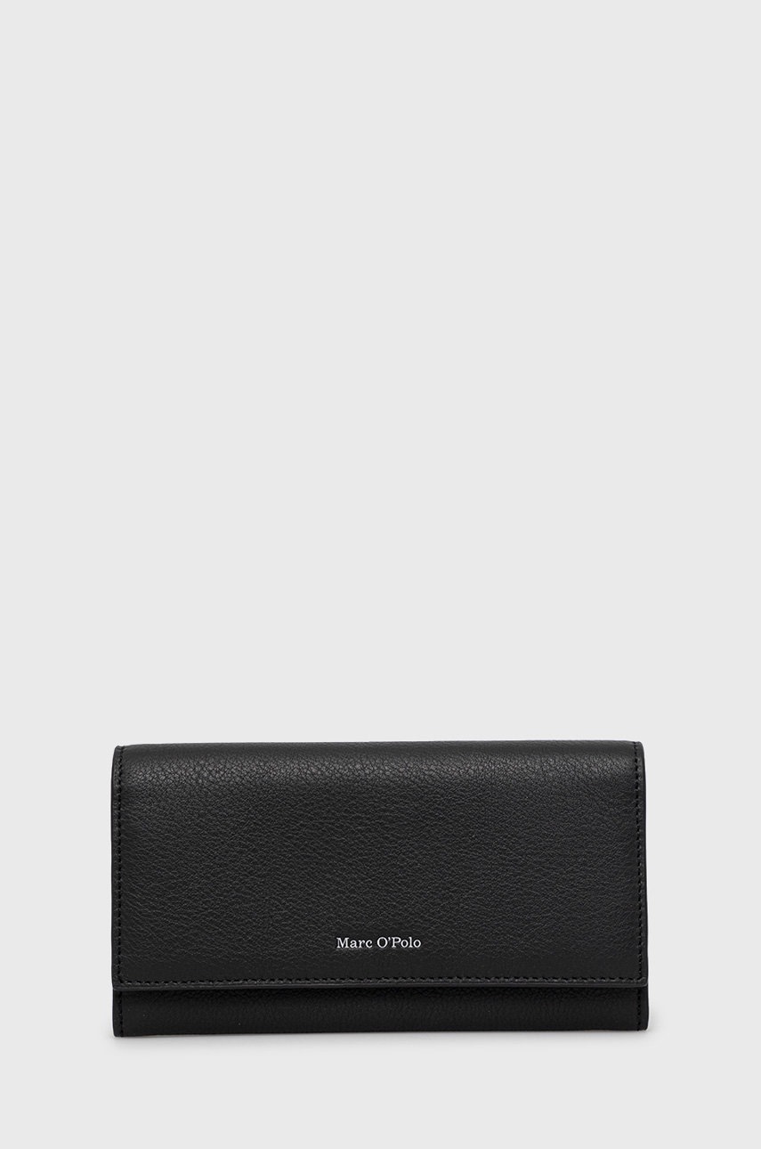 

Кожен портфейл Marc O'Polo дамски в черно, Черен