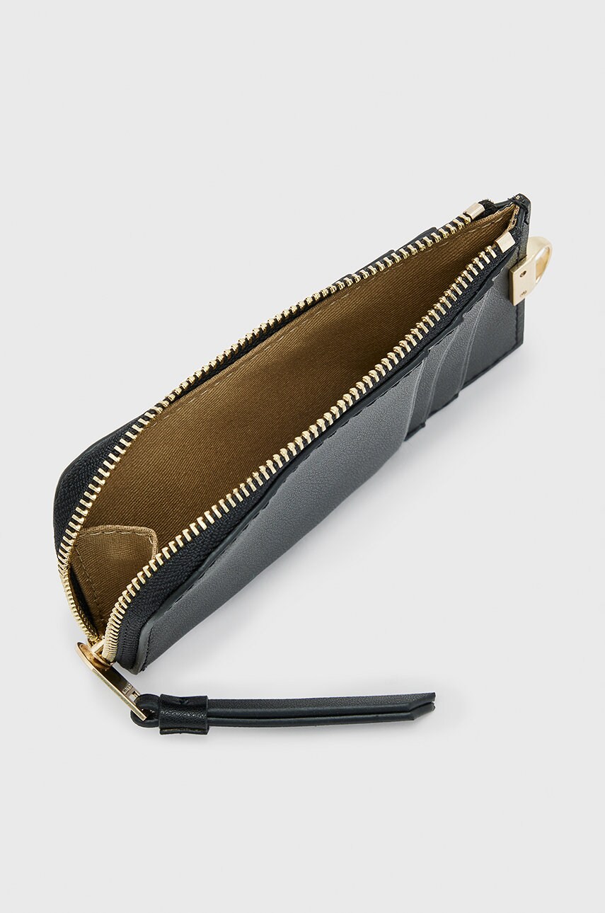 

Кожаный чехол на карты AllSaints женский цвет чёрный