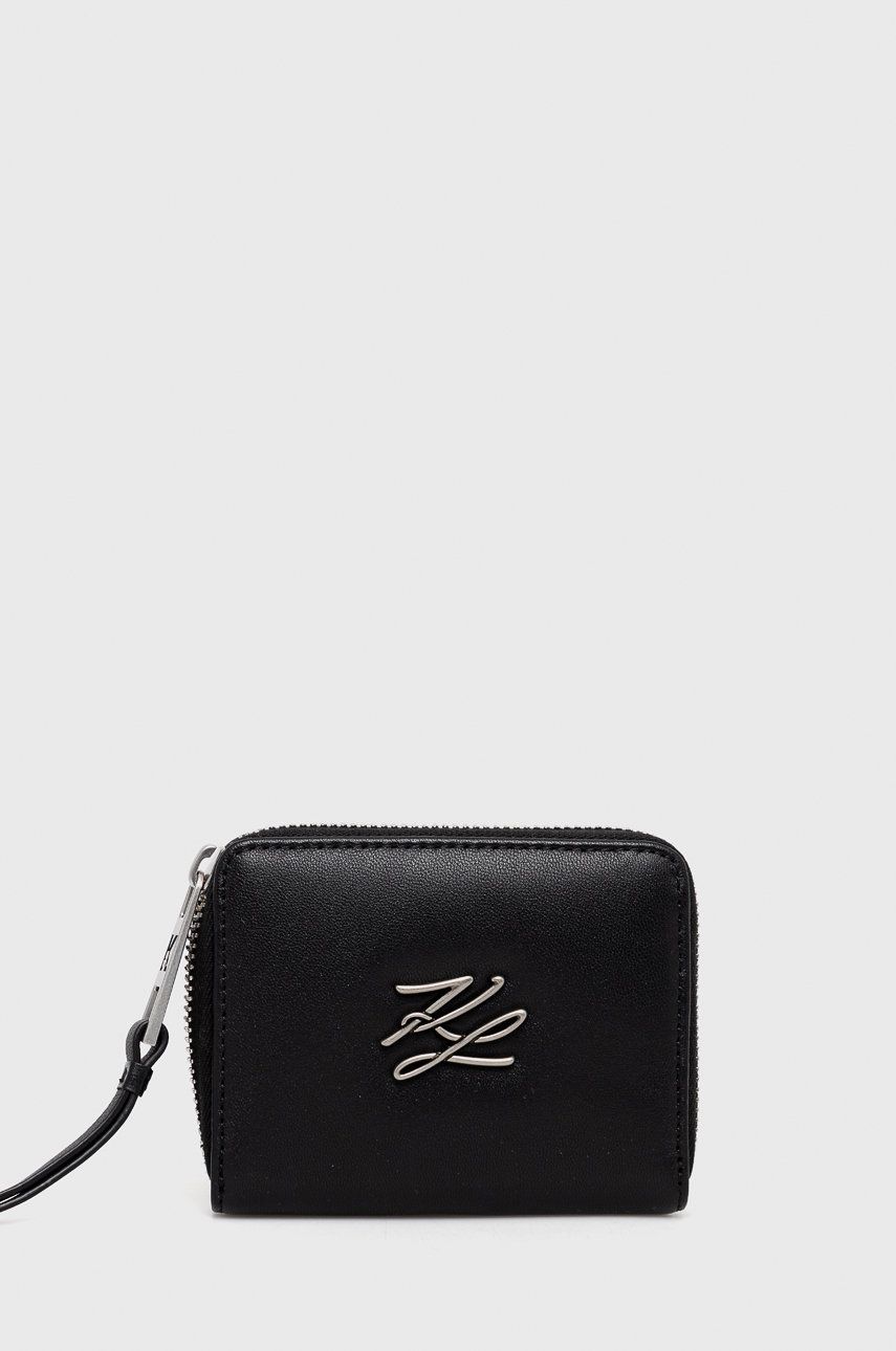 Karl Lagerfeld portofel de piele femei, culoarea negru answear.ro imagine noua