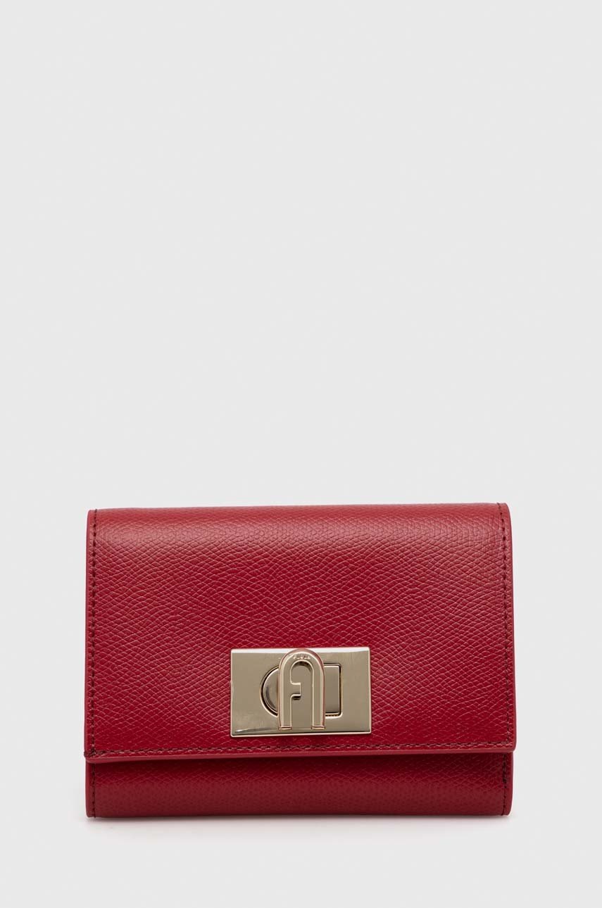 

Кожен портфейл Furla дамски в червено, Червен