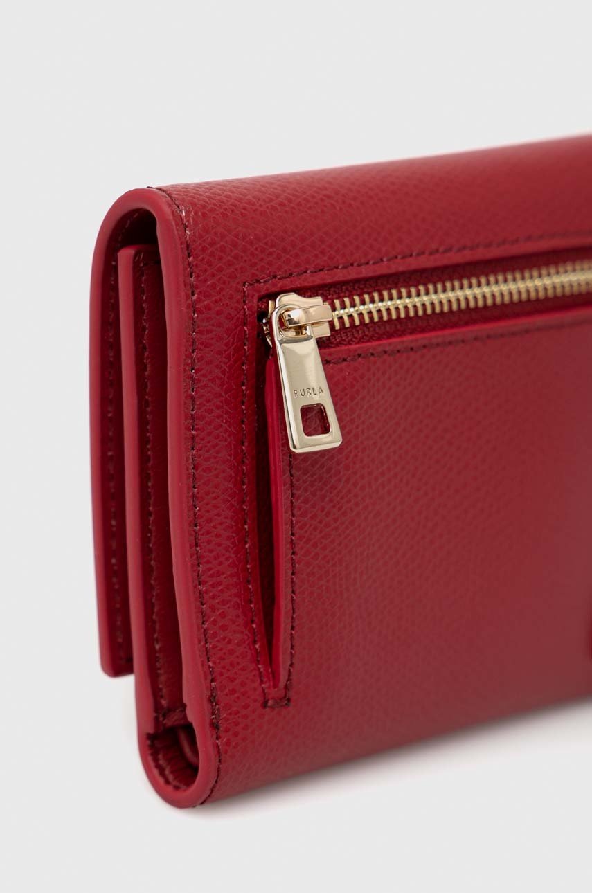 

Шкіряний гаманець Furla жіночий колір червоний