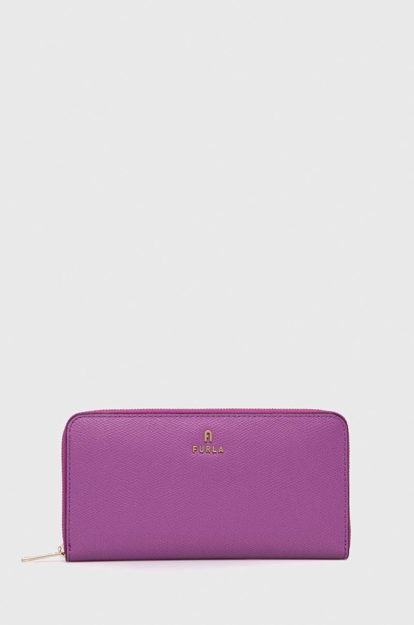 

Кожен портфейл Furla дамски в лилаво, Виолетов
