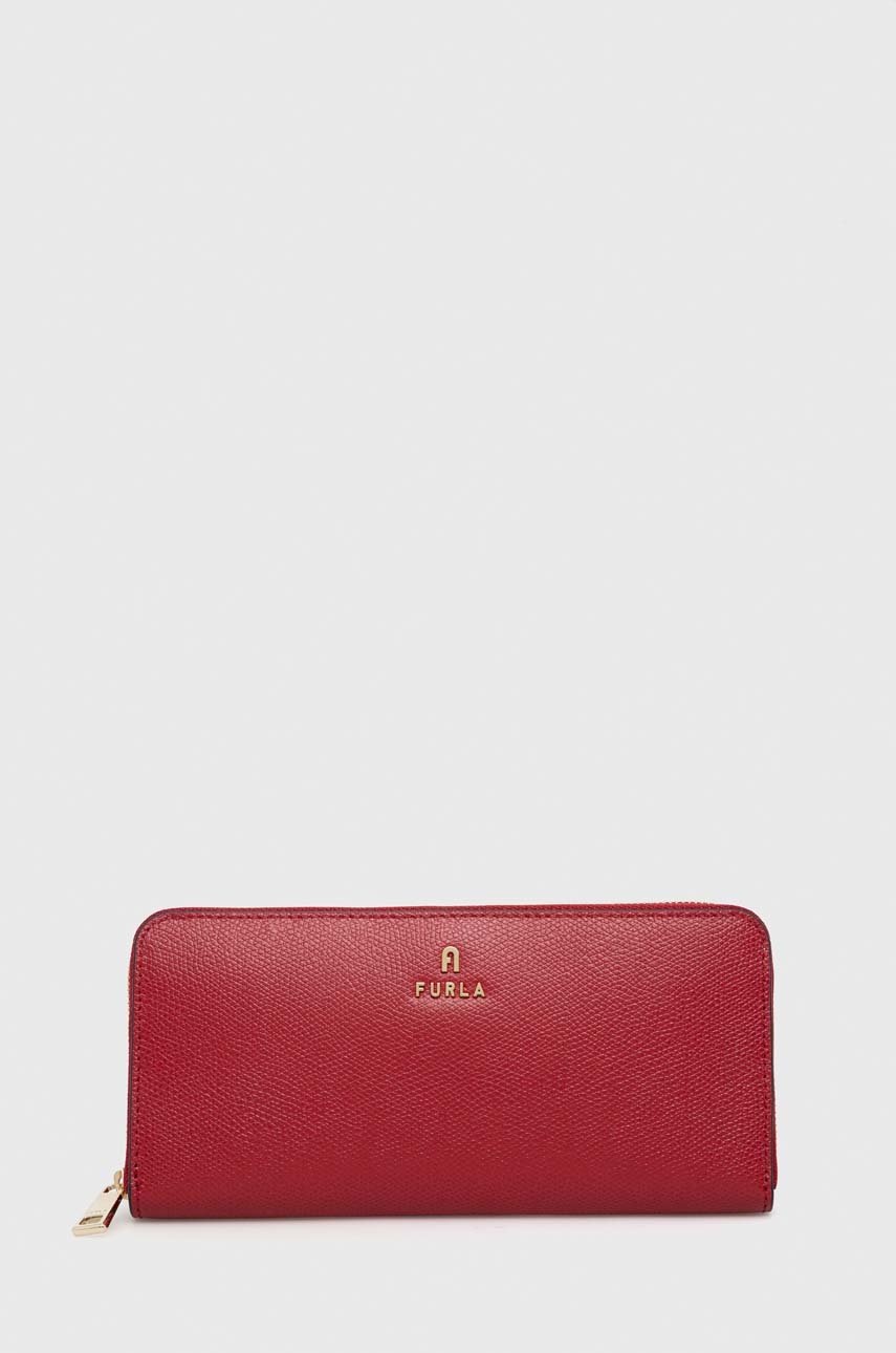 

Кожен портфейл Furla дамски в червено, Червен