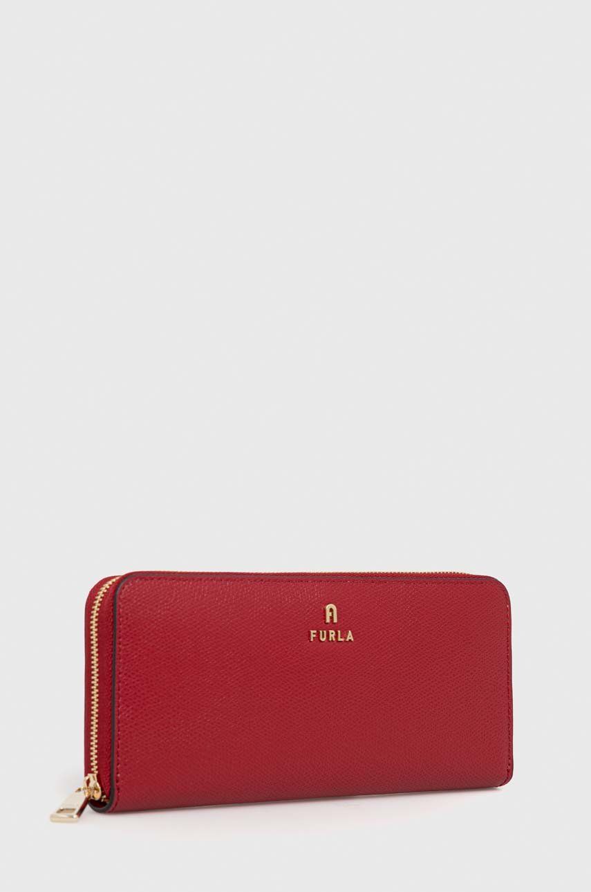 

Шкіряний гаманець Furla жіночий колір червоний
