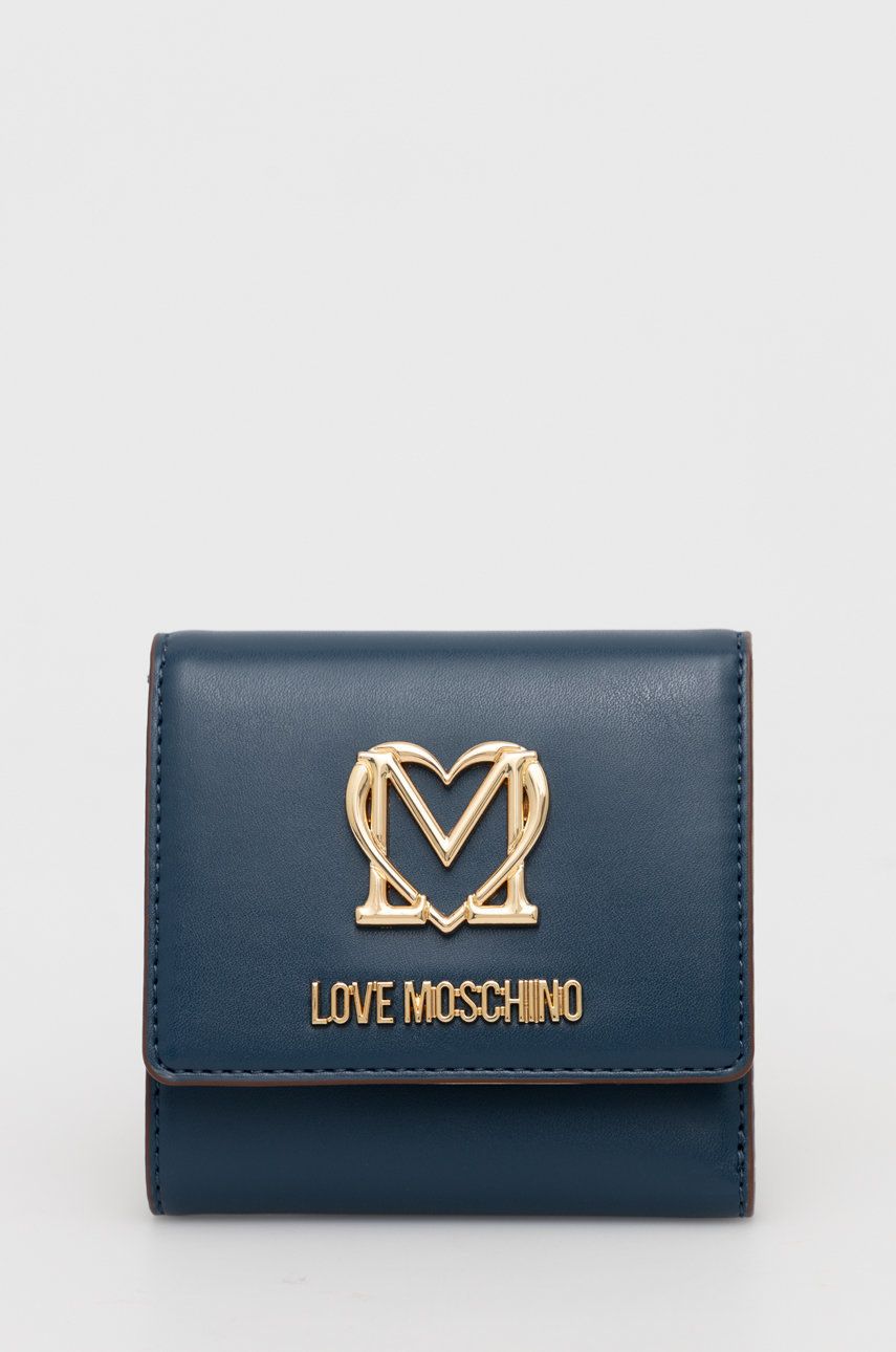 

Портмоне Love Moschino дамски в тъмносиньо, Тъмносин