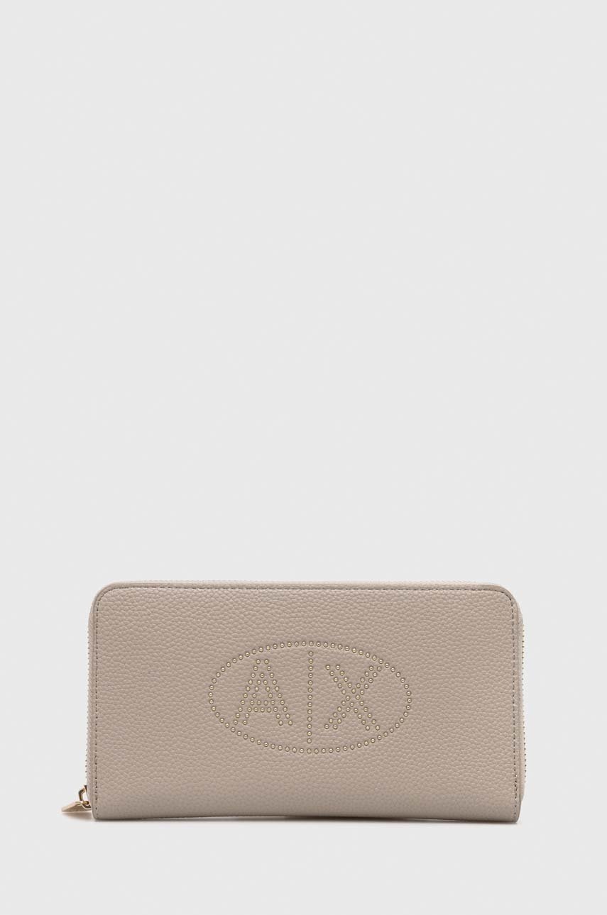

Портмоне Armani Exchange дамски в бежово, Бежов