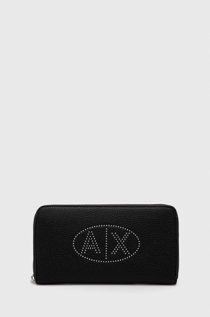 

Портмоне Armani Exchange дамски в черно, Черен