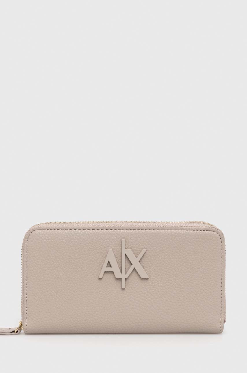 

Портмоне Armani Exchange дамски в бежово, Бежов