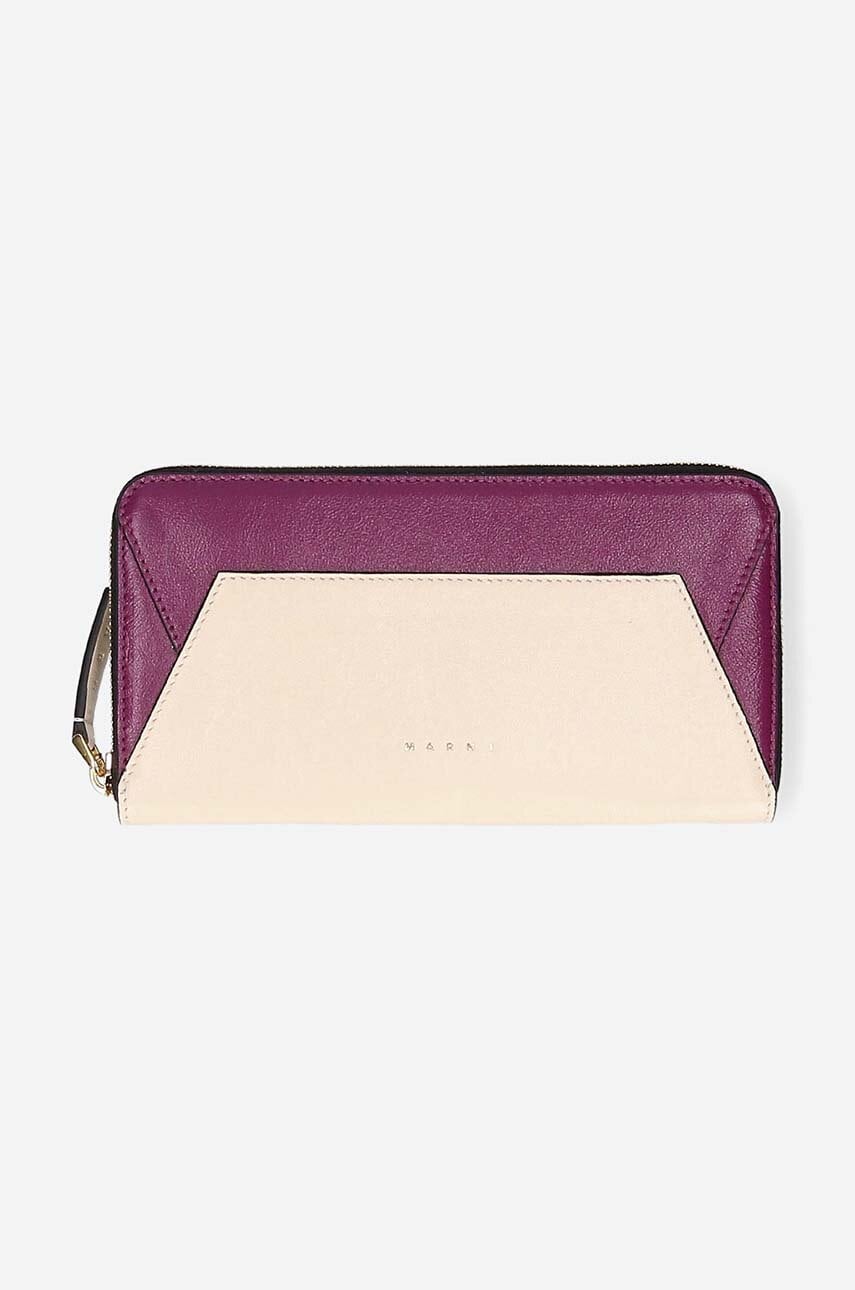 Marni portofel de piele femei, culoarea bej PFMO0058U1.P2644-ZO220