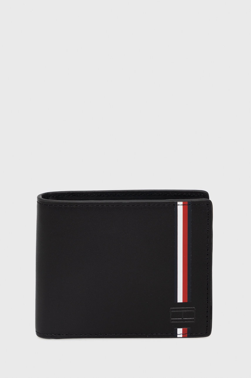 

Кожен портфейл Tommy Hilfiger мъжки в черно, Черен