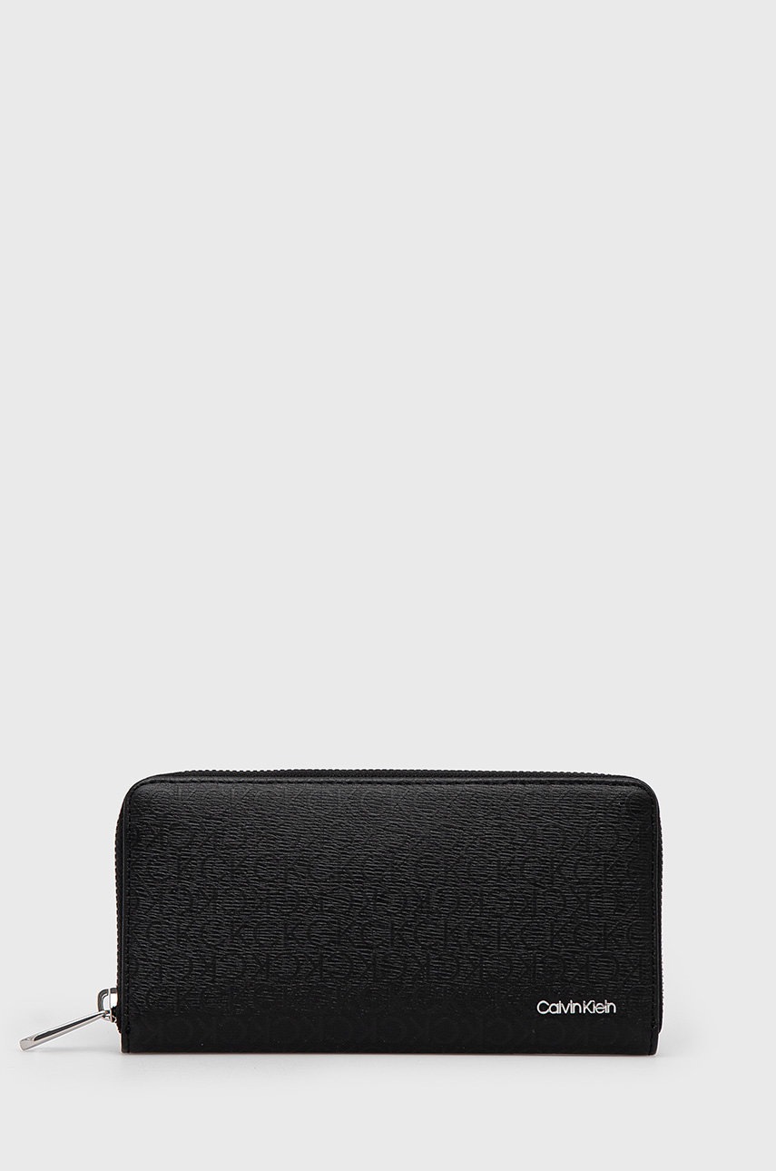 

Кожен портфейл Calvin Klein мъжки в черно, Черен